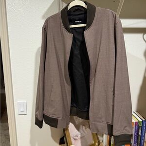 Express Men's Taupe Bomber Jacket